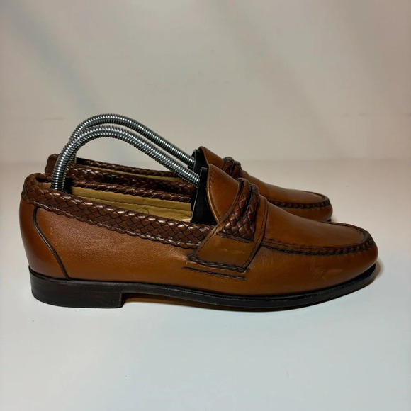 Allen Edmond's Newcomb Leather Slip-On Loafers Men's size 7.5 D made in USA - Picture 3 of 10